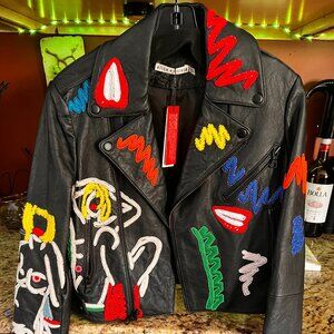 vegan black leather jacket